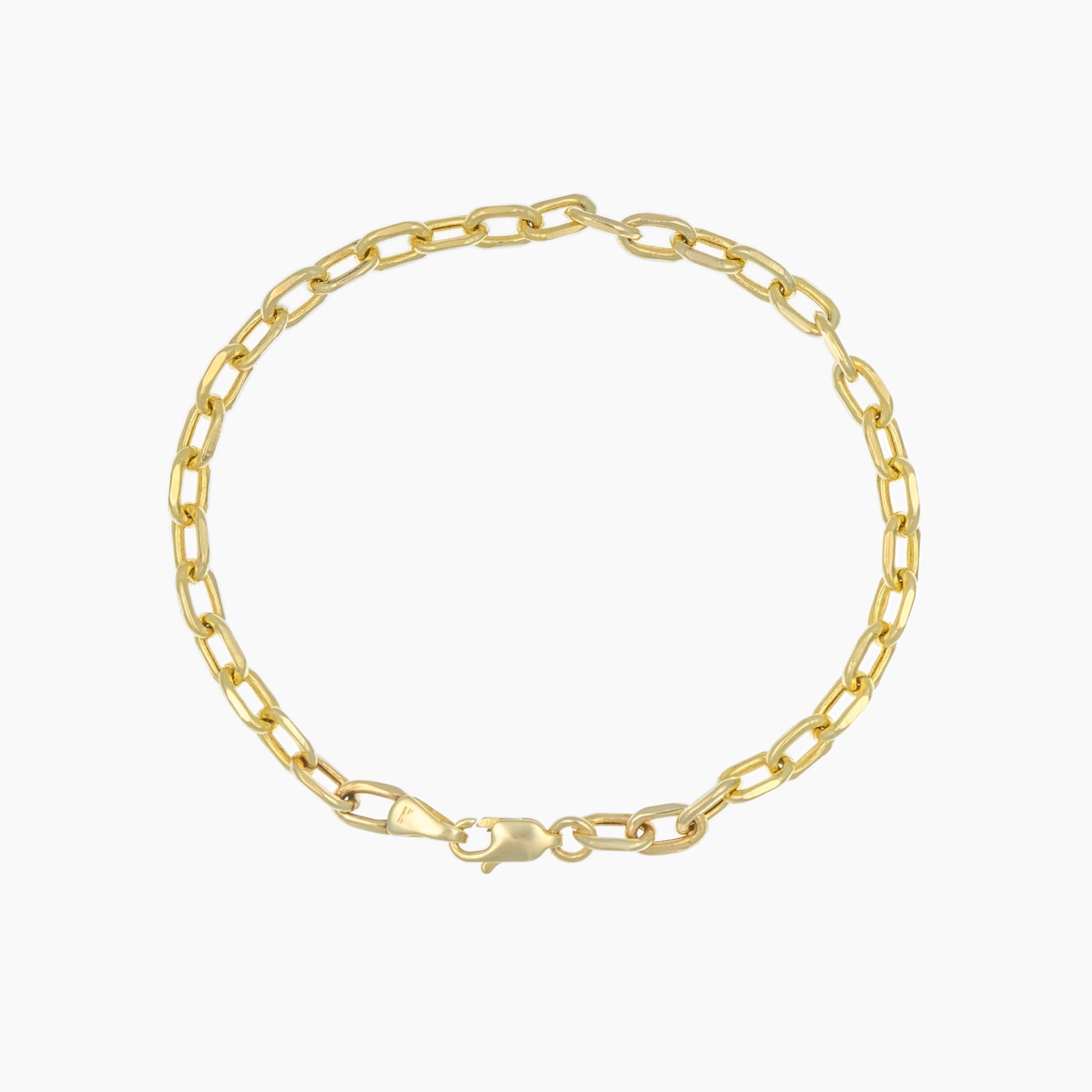 Gliederketten-Armband aus 14K Echtgold, Länge 18,5 cm, Karabinerverschluss, zeitloses Design